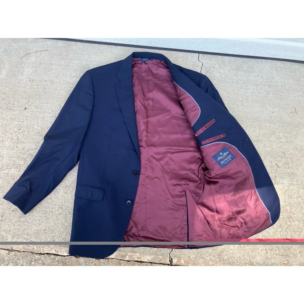 Brooks Brothers Blazer Mens 40R Navy Wool  Sport Coat Vitale Barberis Classic
